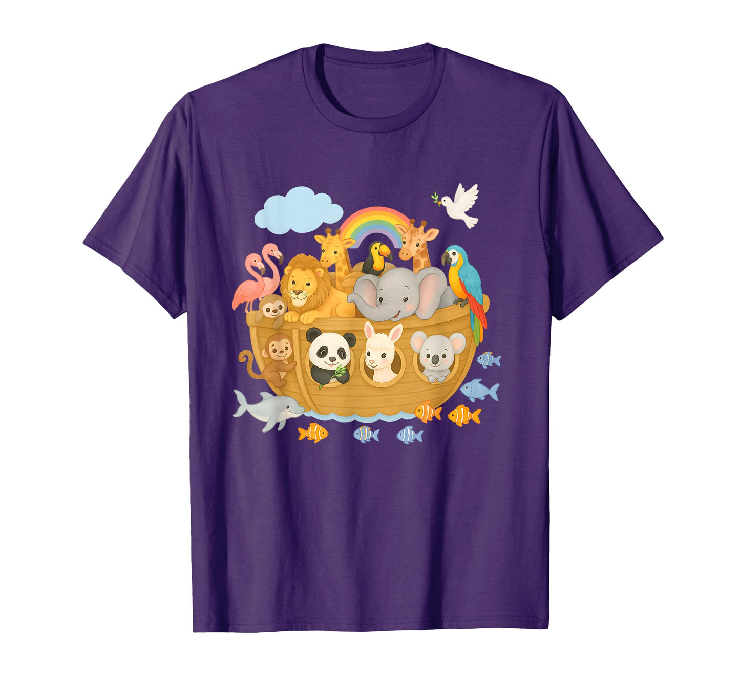 Cute Archa Noah Animal Boat – Bible Story Kids Design T-Shirt