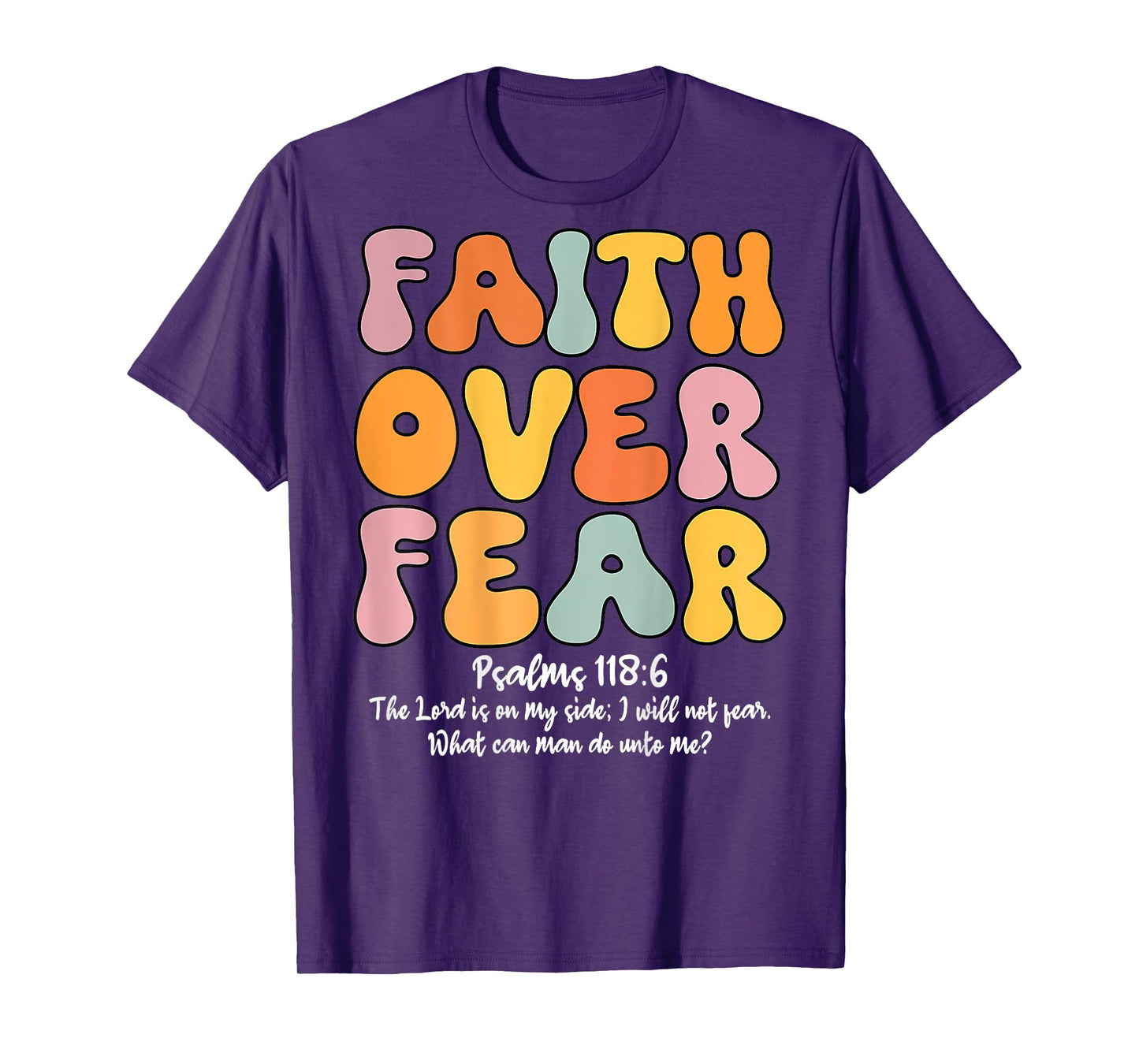 Faith Over Fear Christian Women Girls Jesus Religious T-Shirt