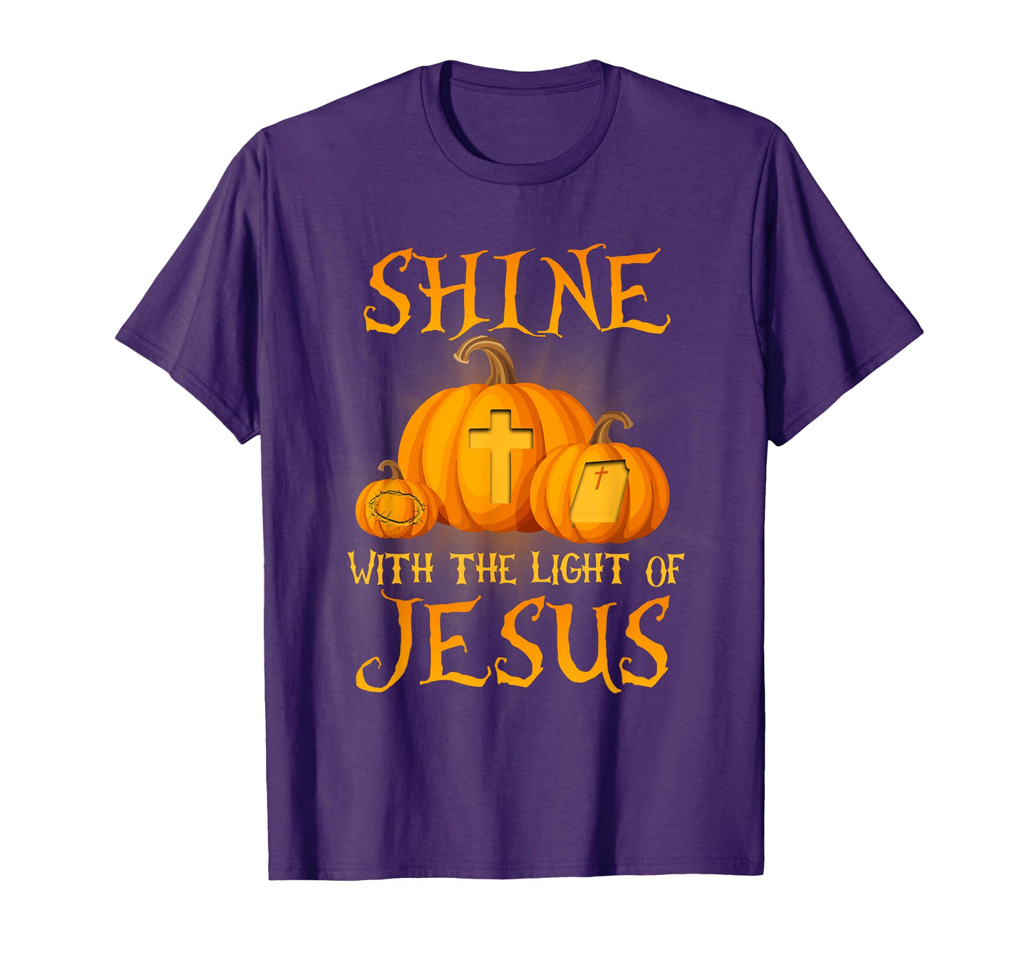 Shine With The Light Of Jesus Christian Halloween Pumpkin T-Shirt