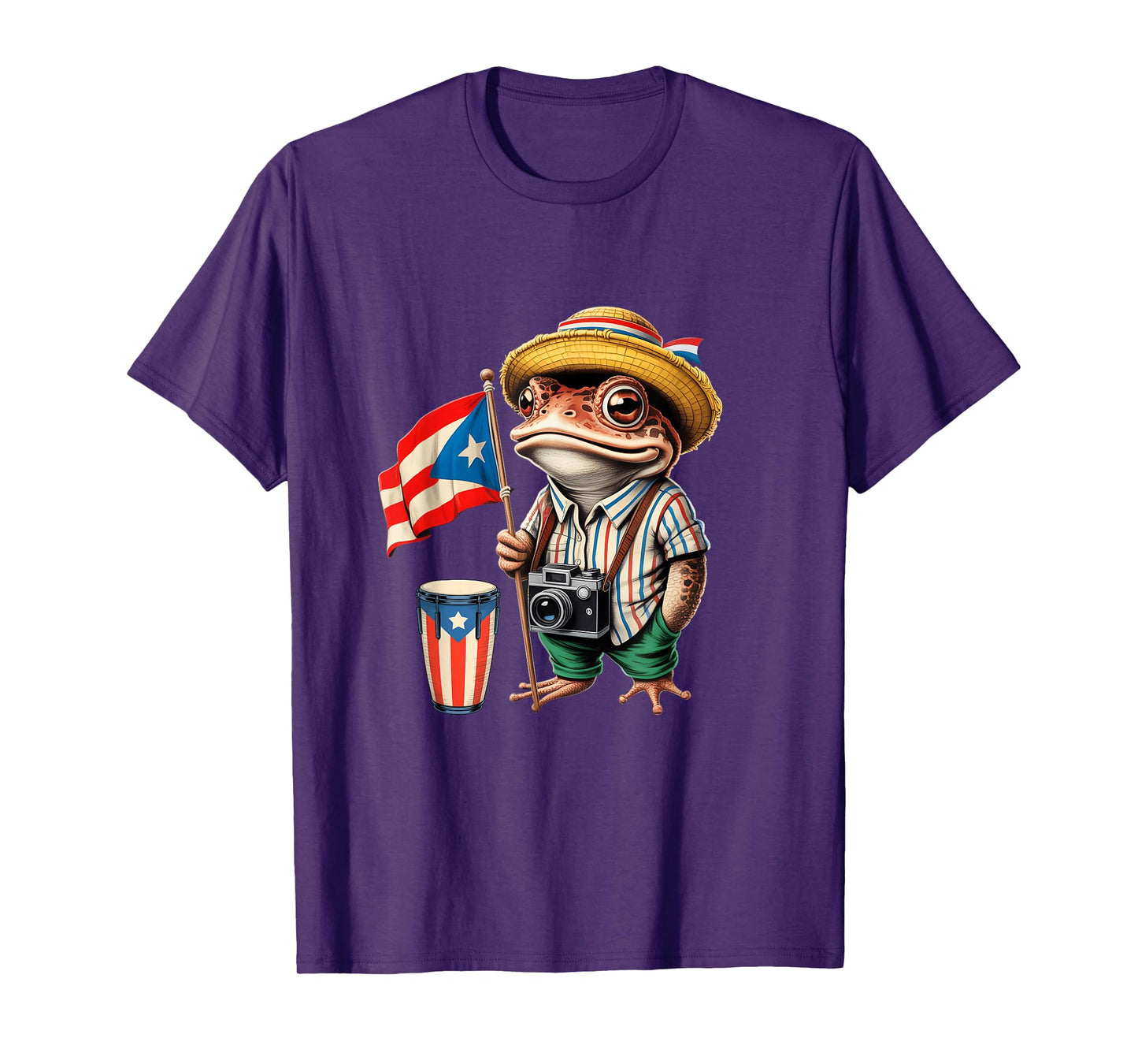 Coqui Frog Puerto Rico Puerto Rican Flag Taino Boricua T-Shirt