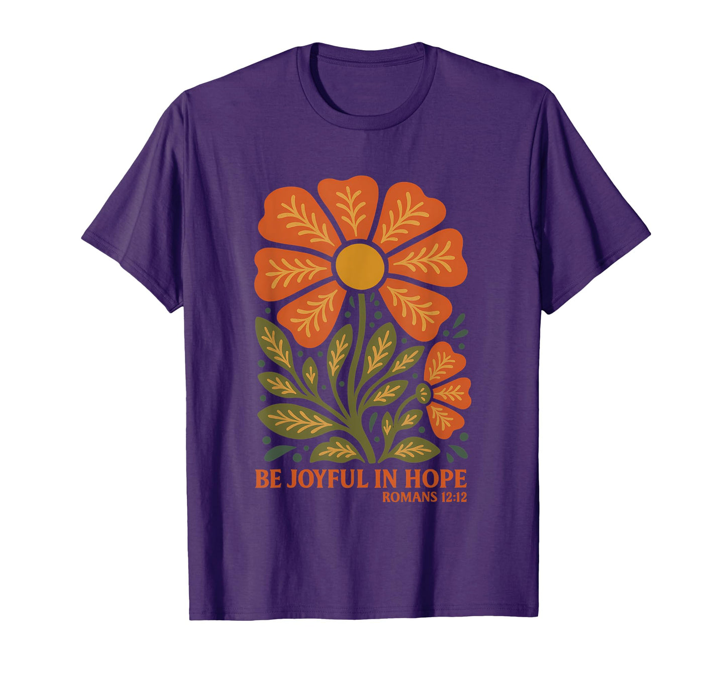 Be Joyful In Hope Boho Floral Wildflowers Christian T-Shirt