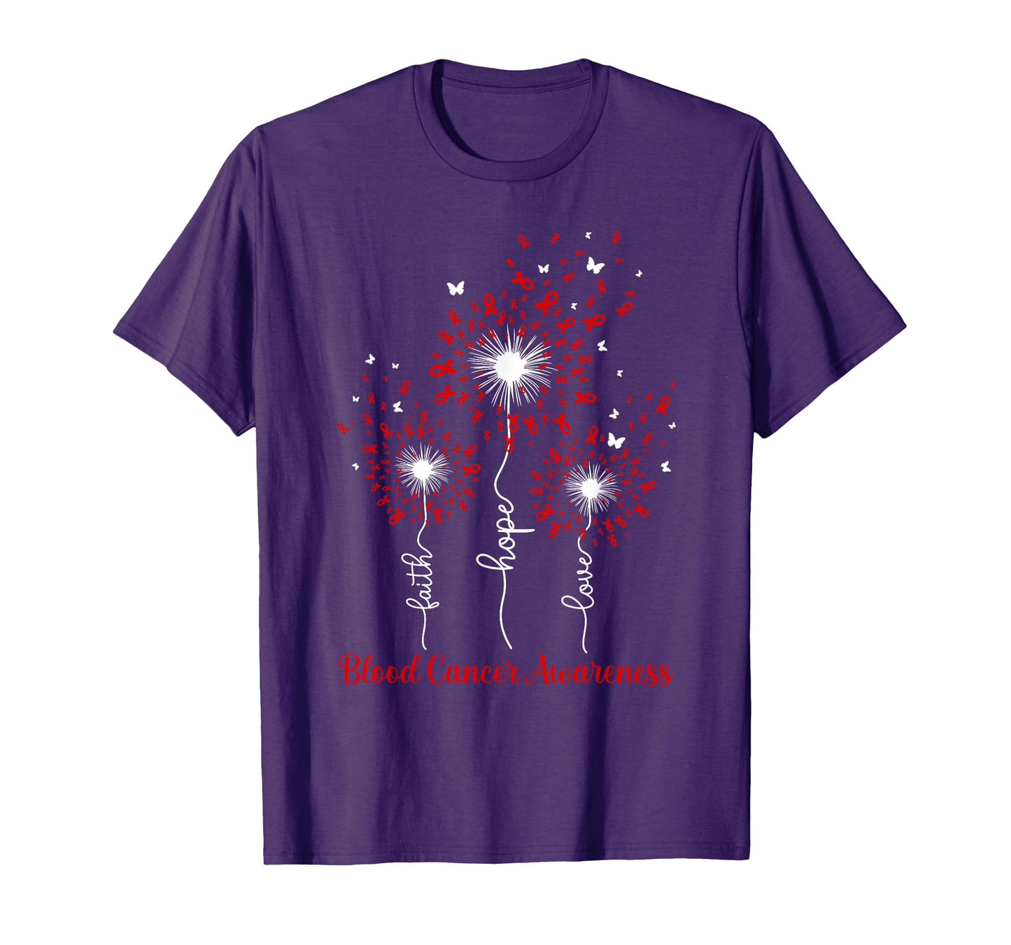 Dandelion Faith Hope Love Blood Cancer Awareness T-Shirt