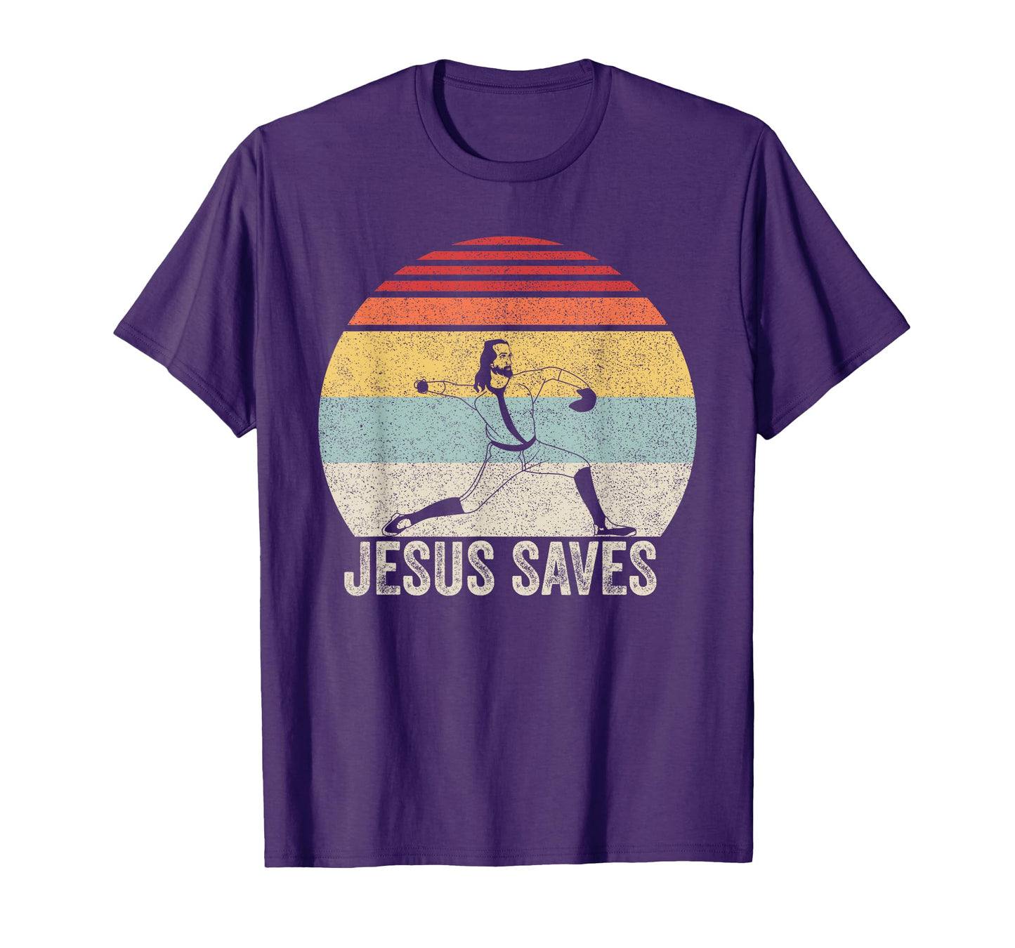 Retro Jesus Saves Baseball Shirt Religious Christian Faith T-Shirt