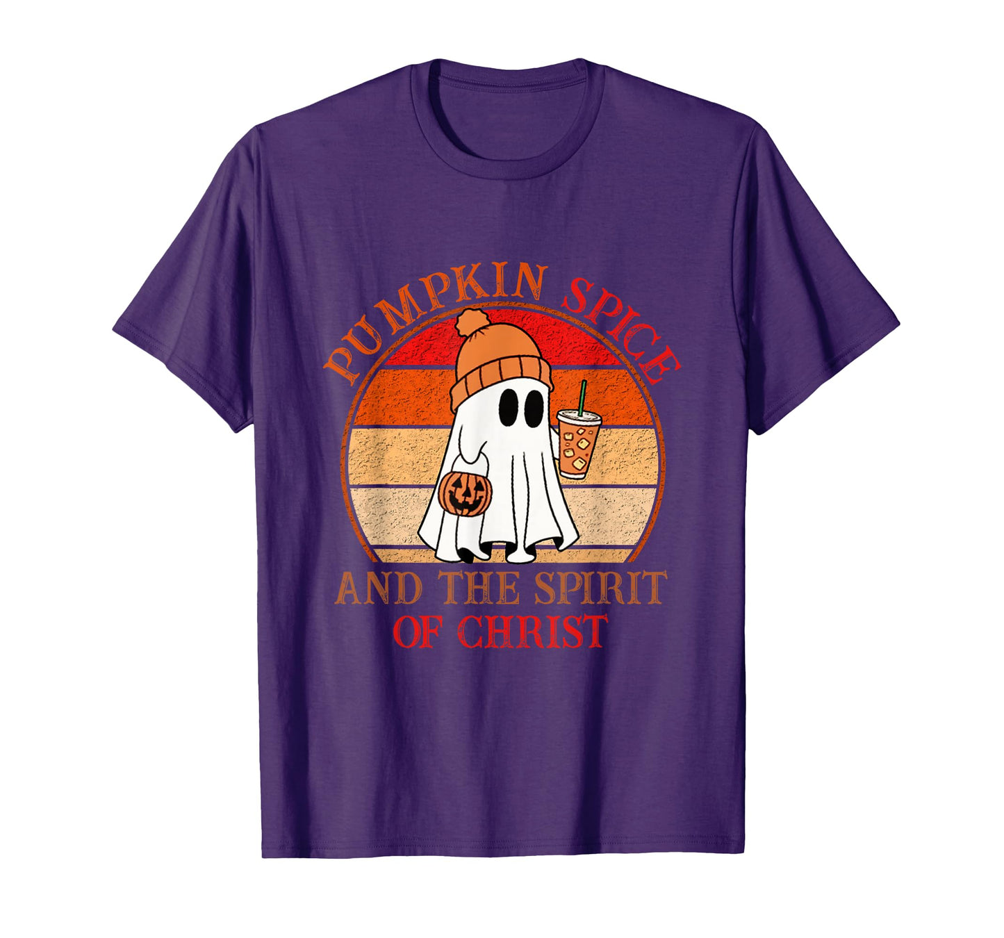 Cute Ghost Pumpkin Spice The Spirit of Christ Halloween T-Shirt