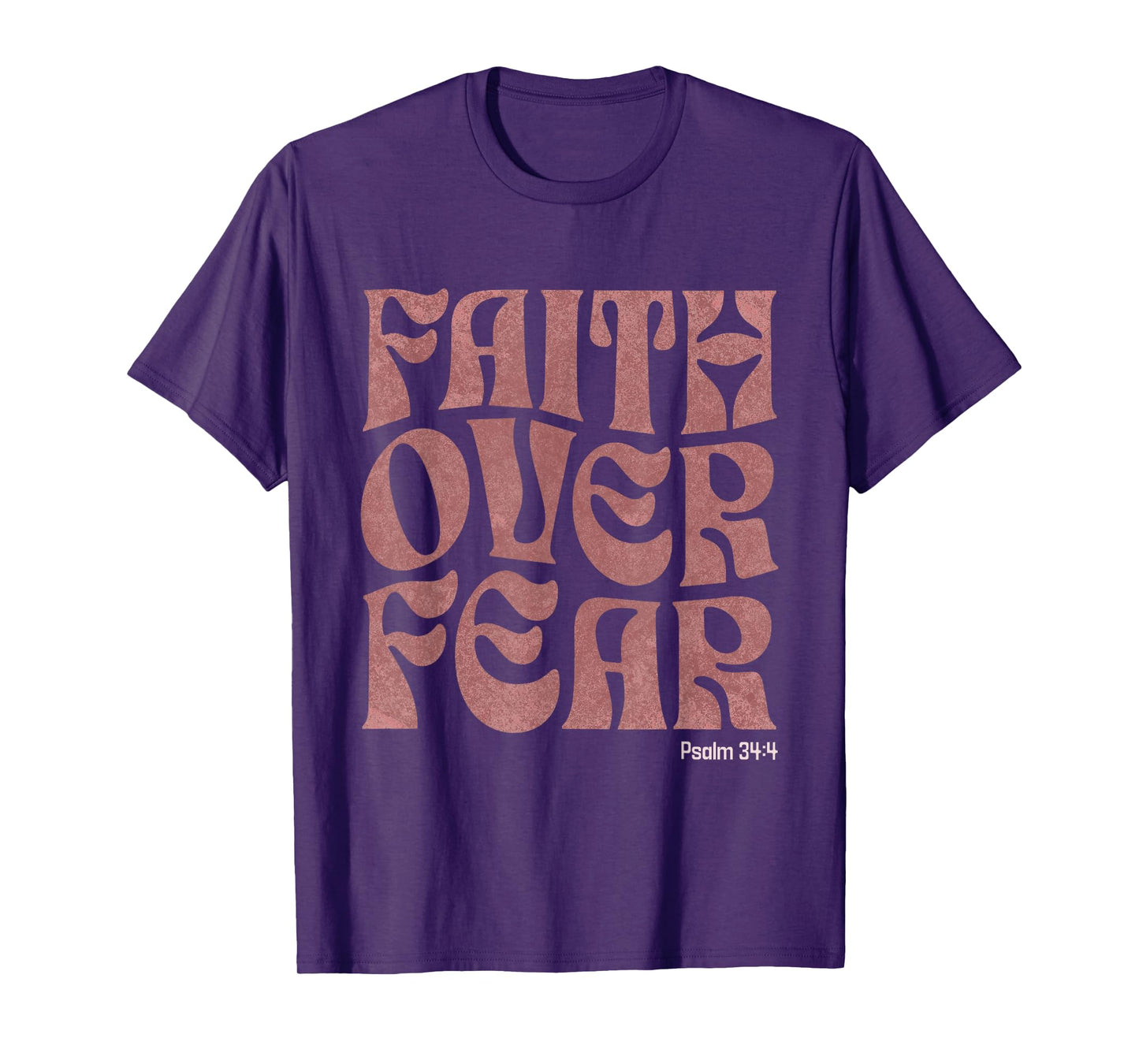 Faith Over Fear Inspirational Christian Worship Bible Verse T-Shirt