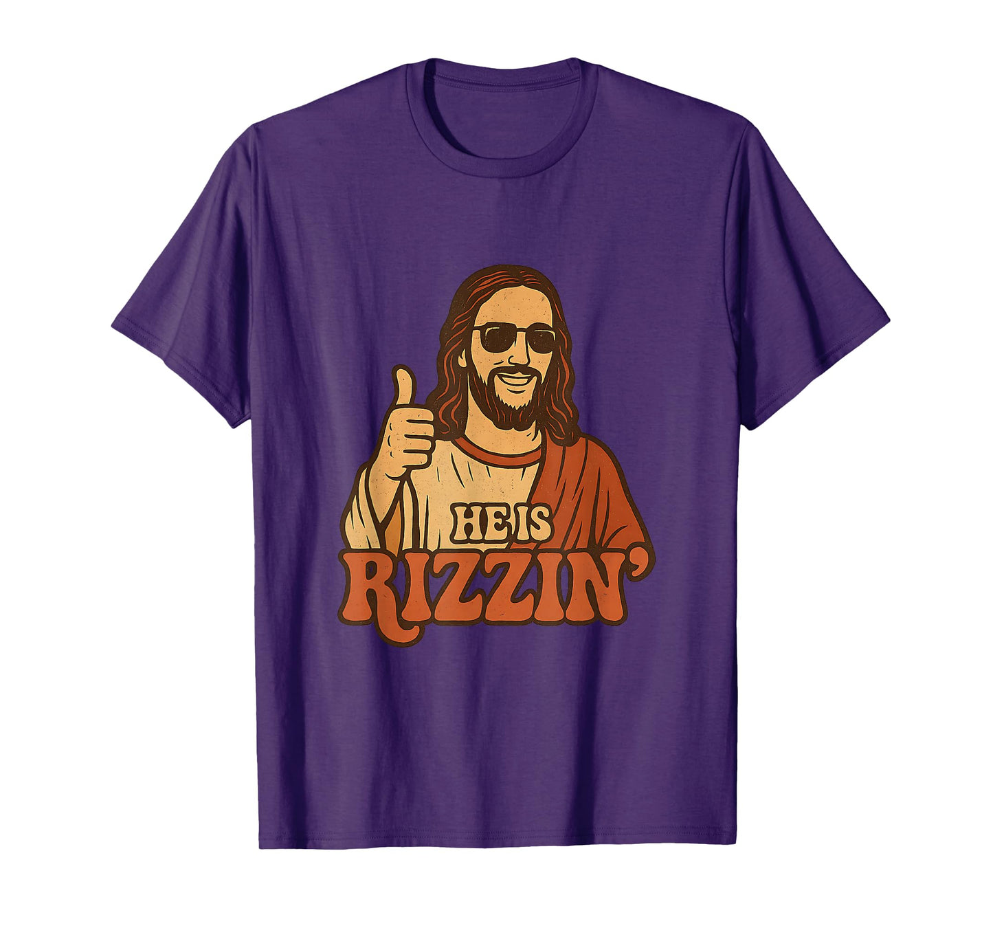 He is Rizzin Funny Jesus Christ Christian Meme Rizz Retro T-Shirt