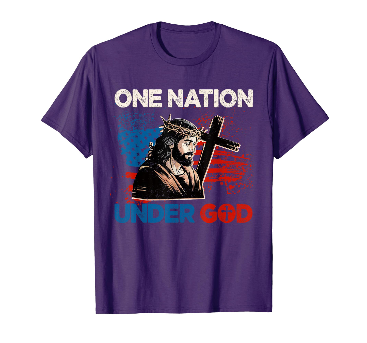 One Nation Under God Patriotic 4th Of July Christian USA Men T-Shirt