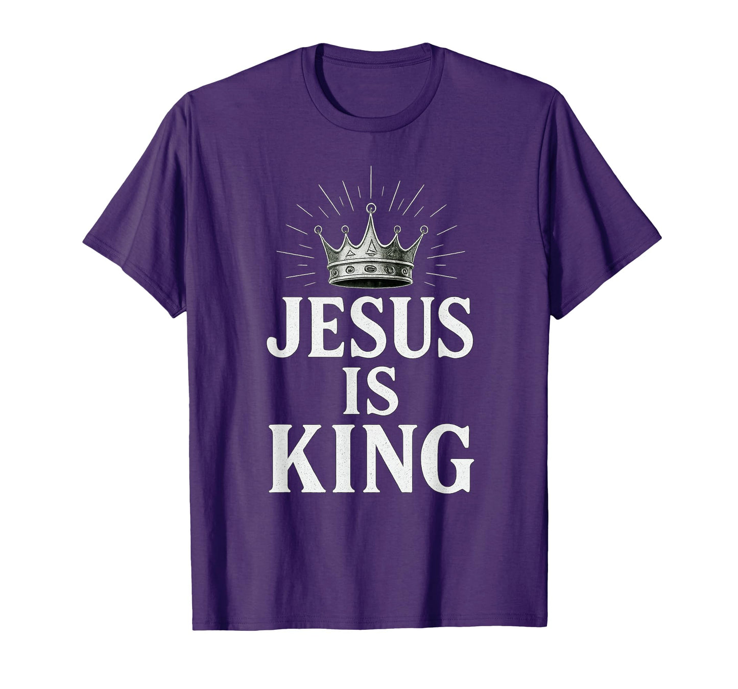 Jesus is King Crown Christian T-Shirt, White T-Shirt