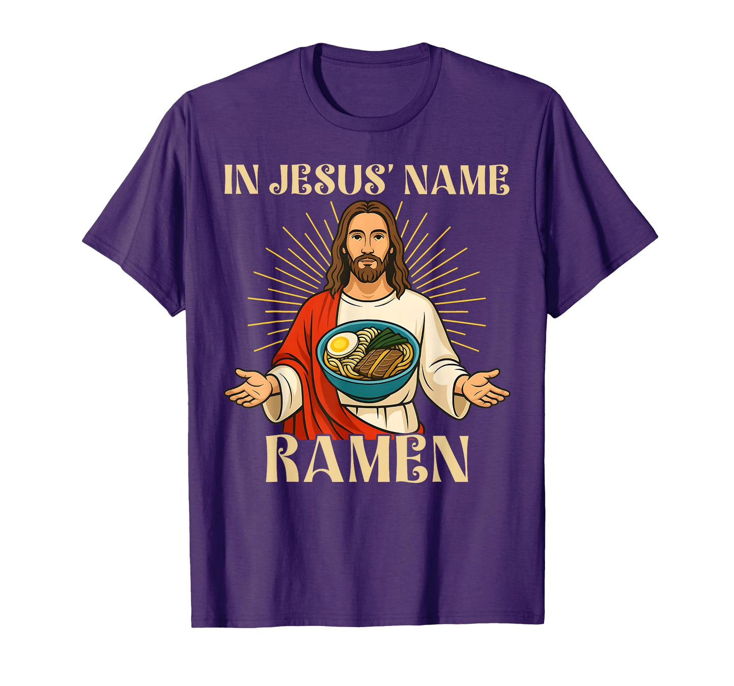 In Jesus Name Ramen Funny Faith Christian Foodie T-Shirt