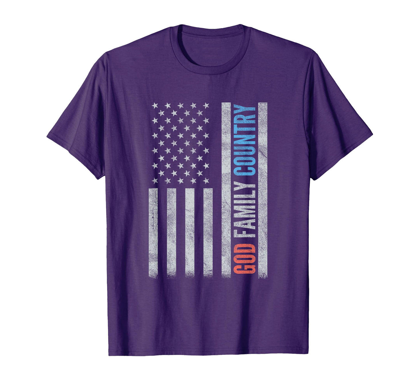 God Family Country with US American Flag Patriotic Christian T-Shirt