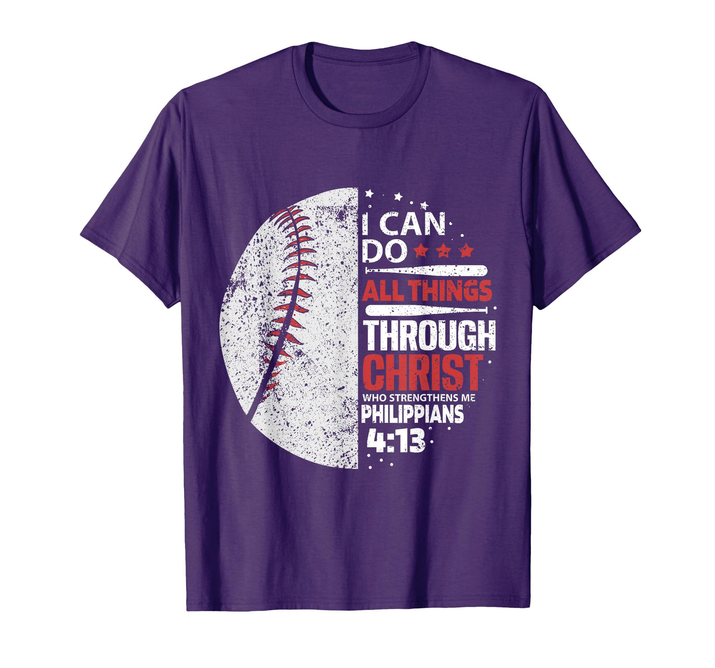 I can do all Things Through Christ - Religous Bible Baseball T-Shirt
