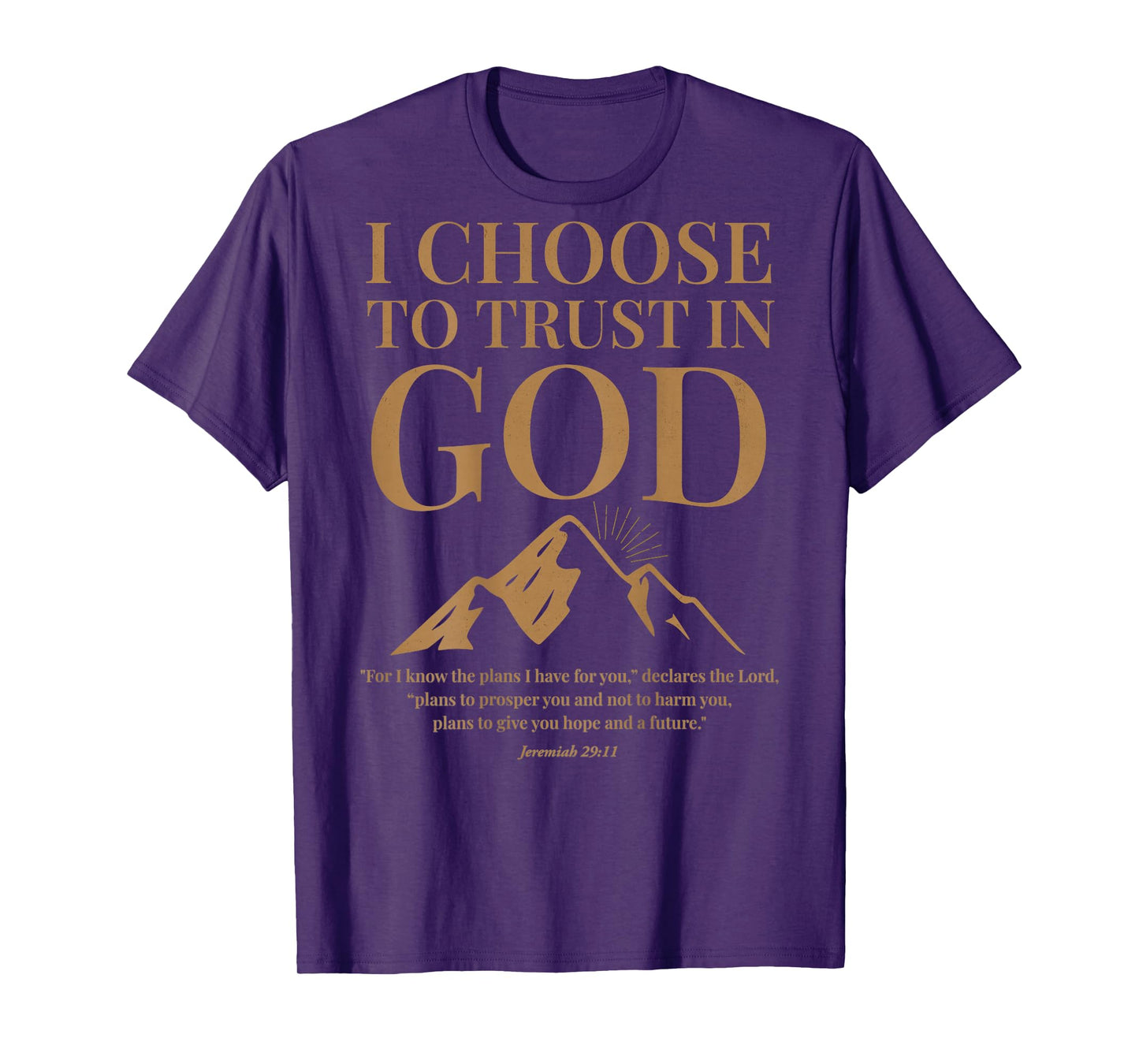 (ON Back) Trust in God Jeremiah 29 11 Christian Bible Verse T-Shirt