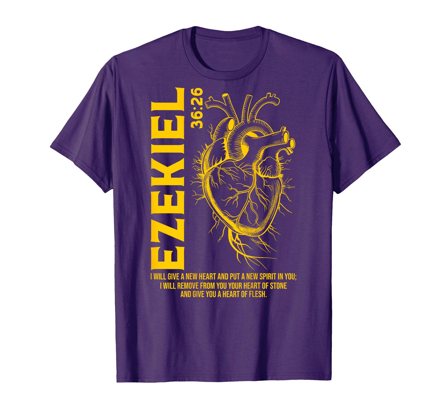 Vintage Ezekiel 36-26 Heart of Flesh Bible Verse Christian T-Shirt