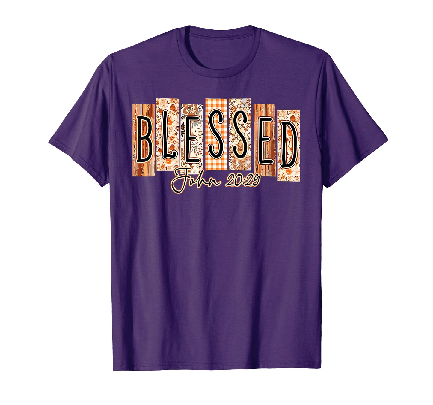 Blessed John 20:29 Bible Verse Thanksgiving Christian Floral T-Shirt