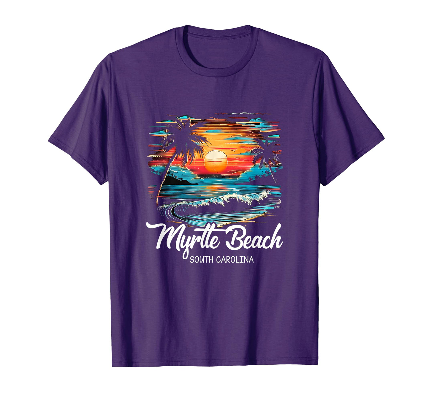 Family Vacation Retro Sunset South Carolina Myrtle Beach T-Shirt