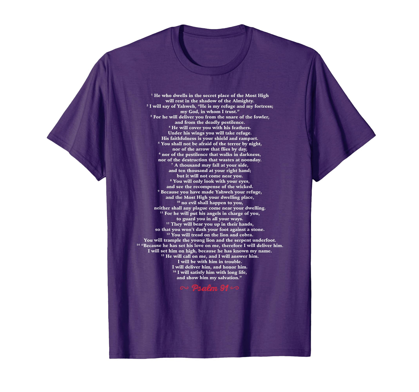 Psalm 91 Bible Verse T-Shirt