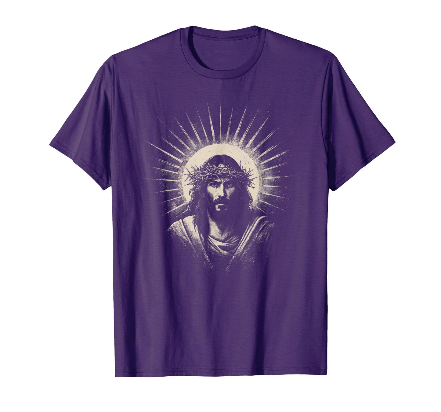 Vintage Face of Jesus Christ Crown of Thorns Catholic Faith T-Shirt