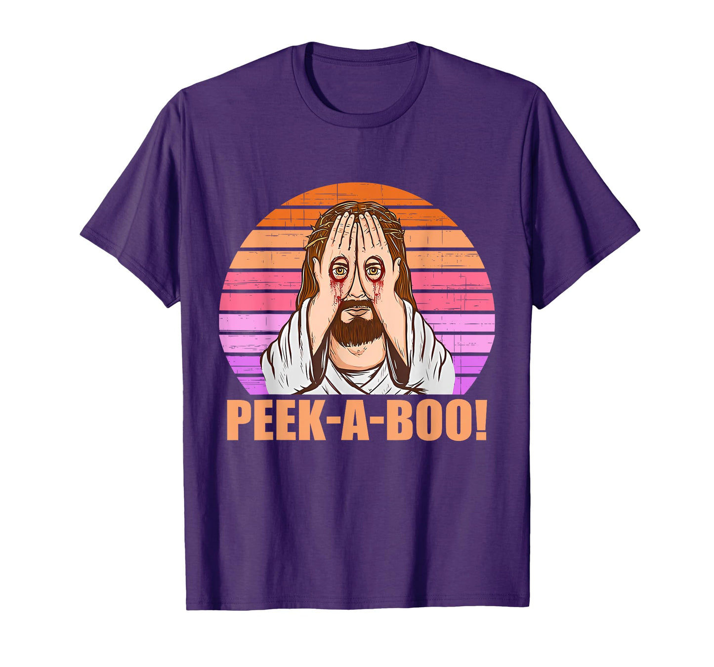 Funny Peek-A-Boo Jesus Looking Vintage Quote T-Shirt