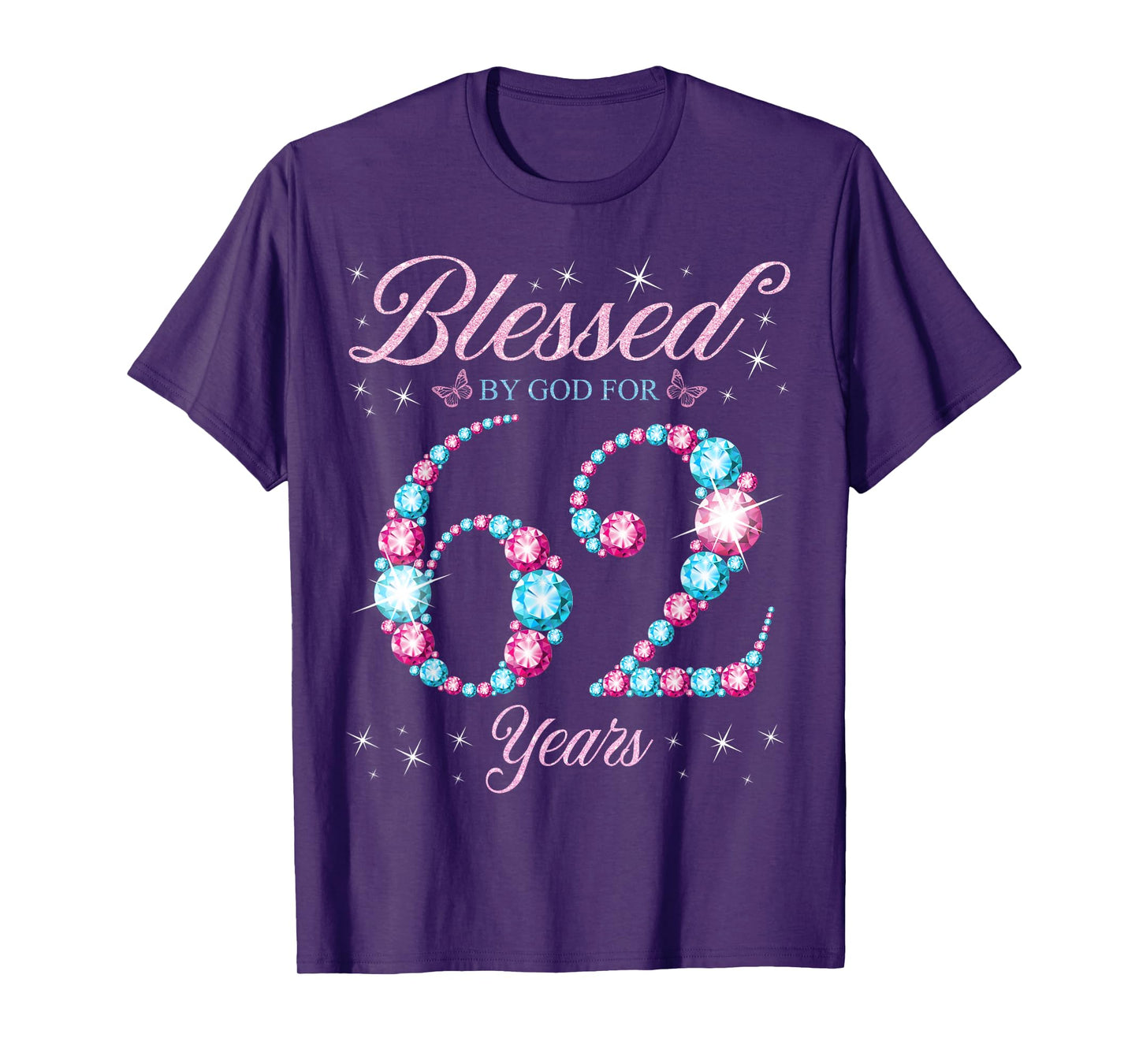 Blessed By God For 62 Years Old 62nd Birthday Woman Queen T-Shirt
