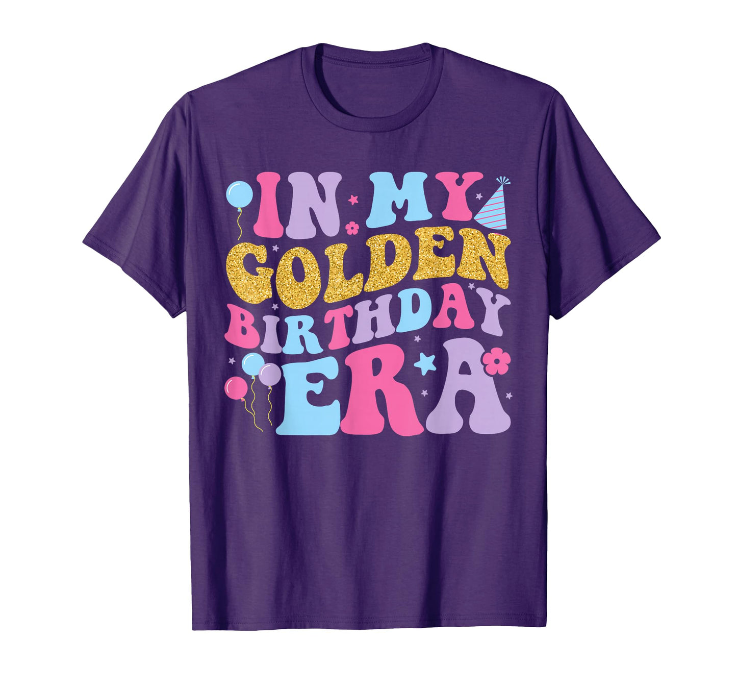 In My Golden Birthday Era Girls Women Retro Groovy Birthday T-Shirt