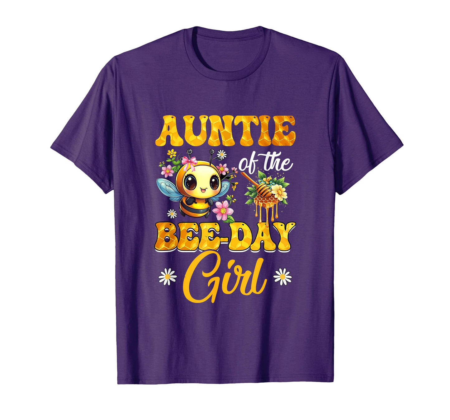 Auntie Of The Birthday Girl Bee Family Birthday Party T-Shirt