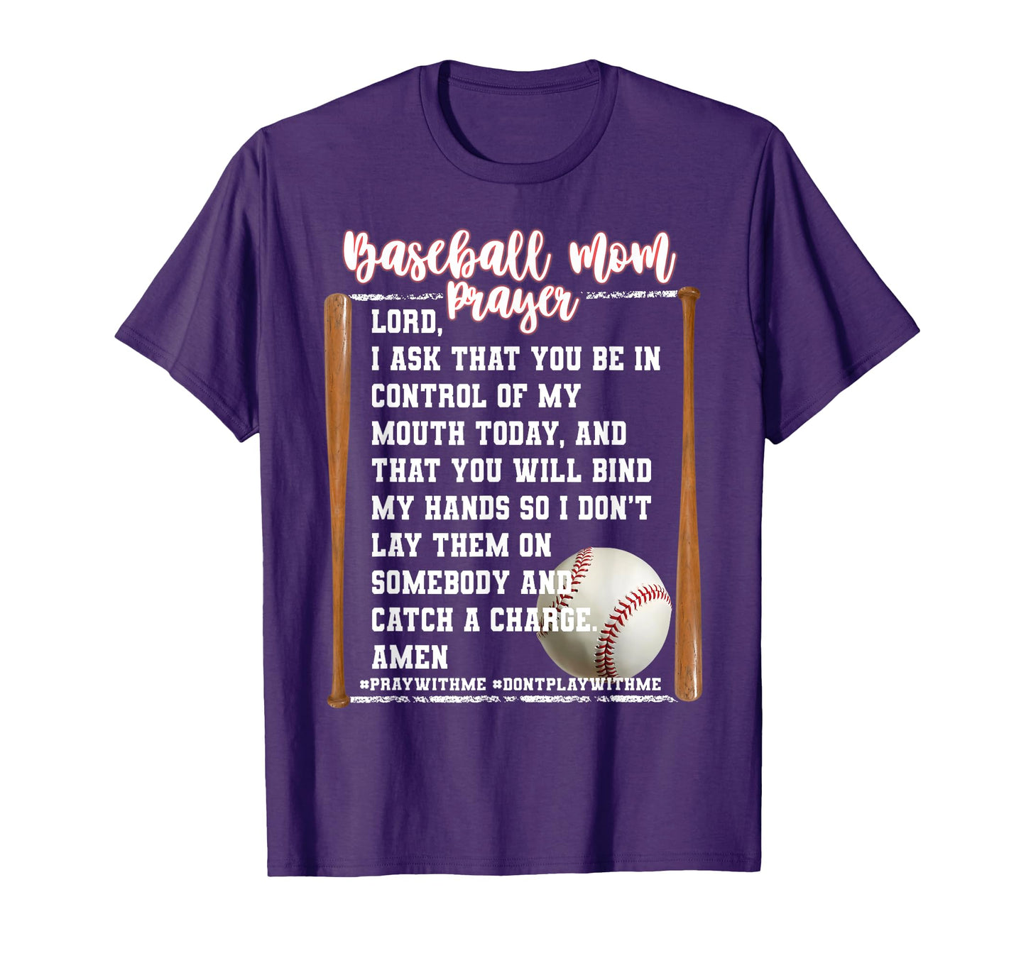 Baseball Mom Prayer Game Day Softbal Christian Religious T-Shirt