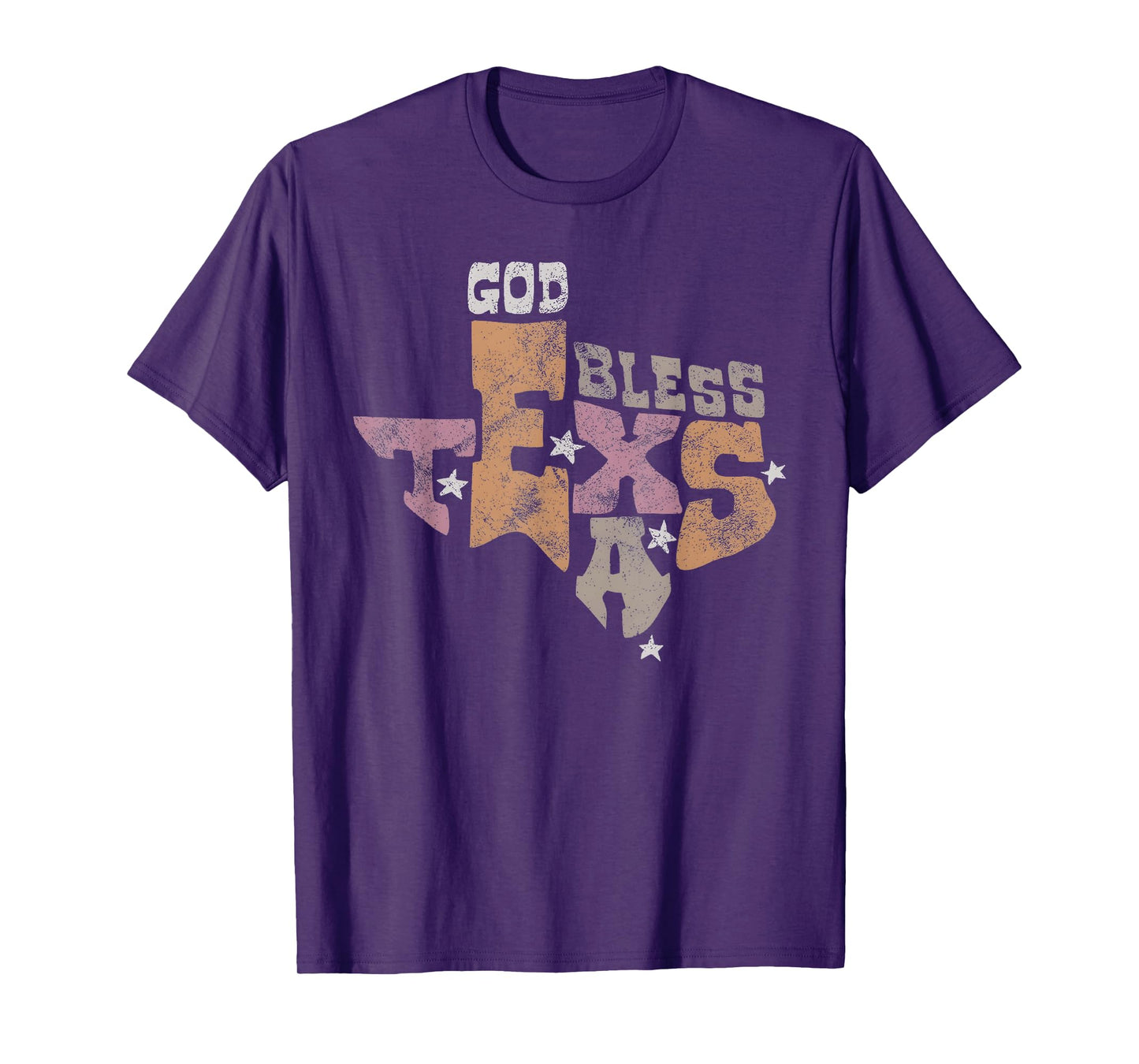 God Bless Texas Vintage Retro State Pride Graphic T-Shirt