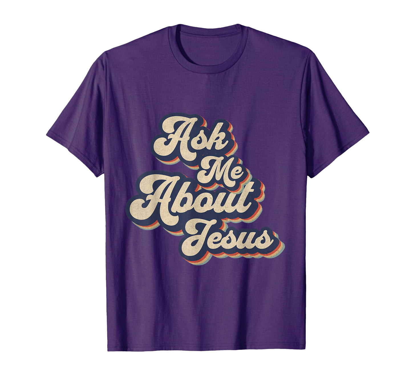 Ask Me About Jesus Retro Religious Christian Design T-Shirt