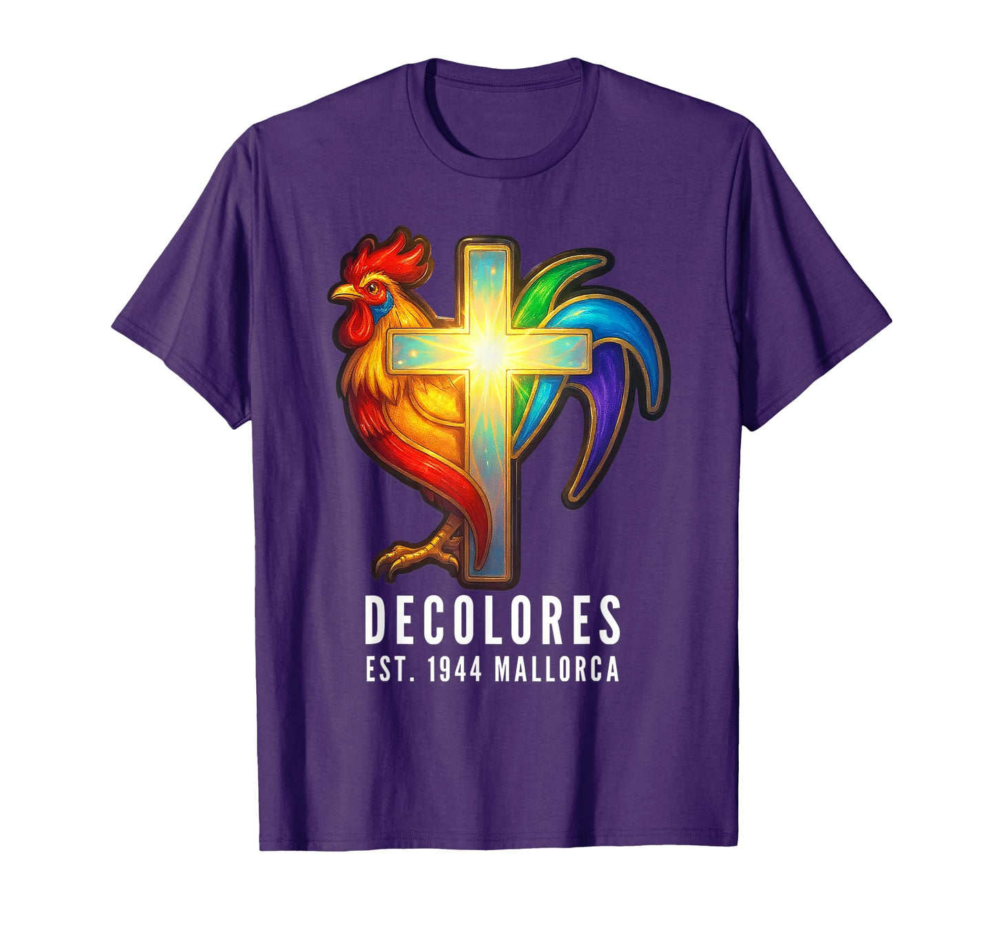 DeColores Cursillo Rainbow Rooster Catholic T-Shirt