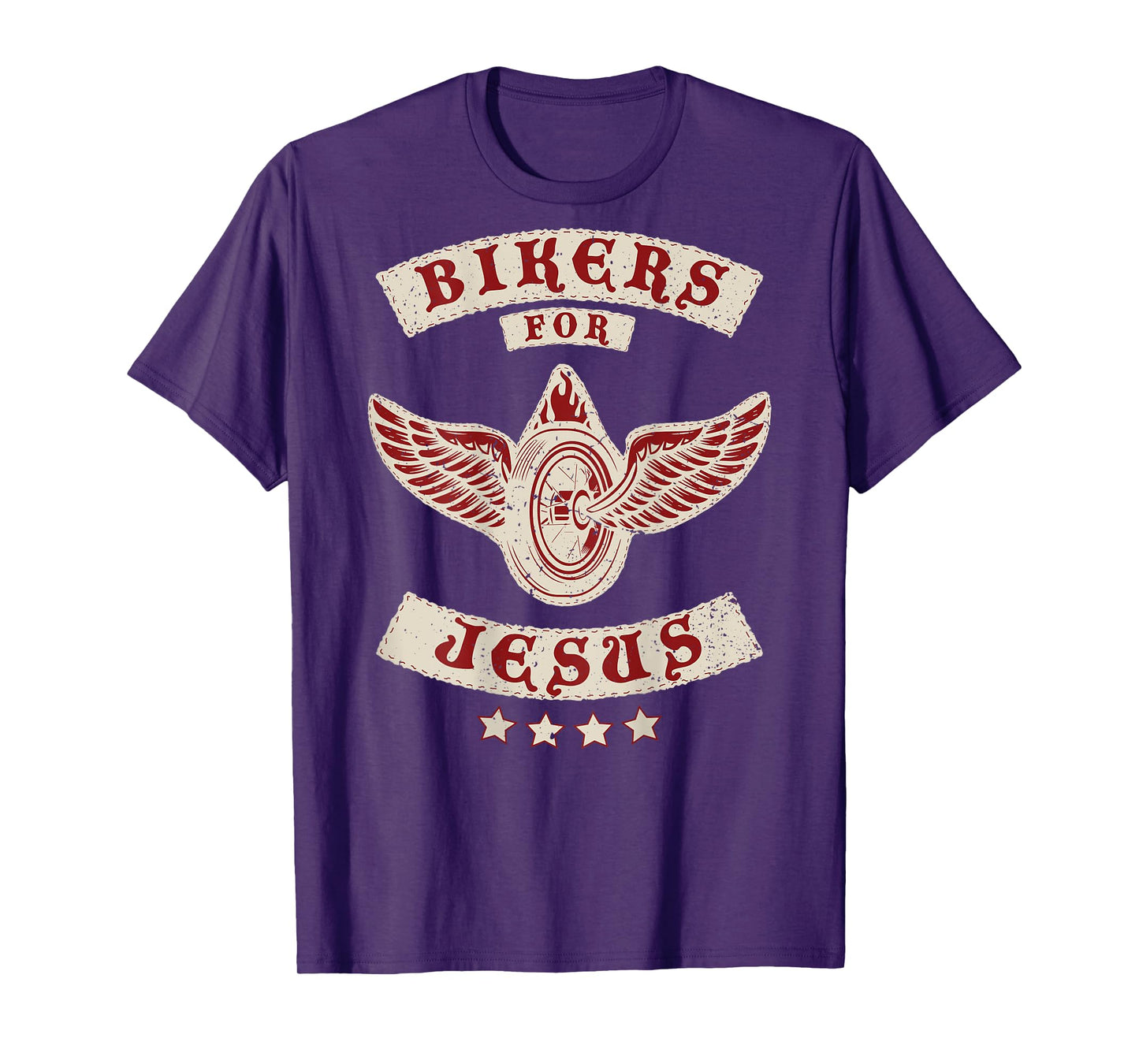 Bikers for Jesus Christian Motorcycle Patch (Design on Back) T-Shirt
