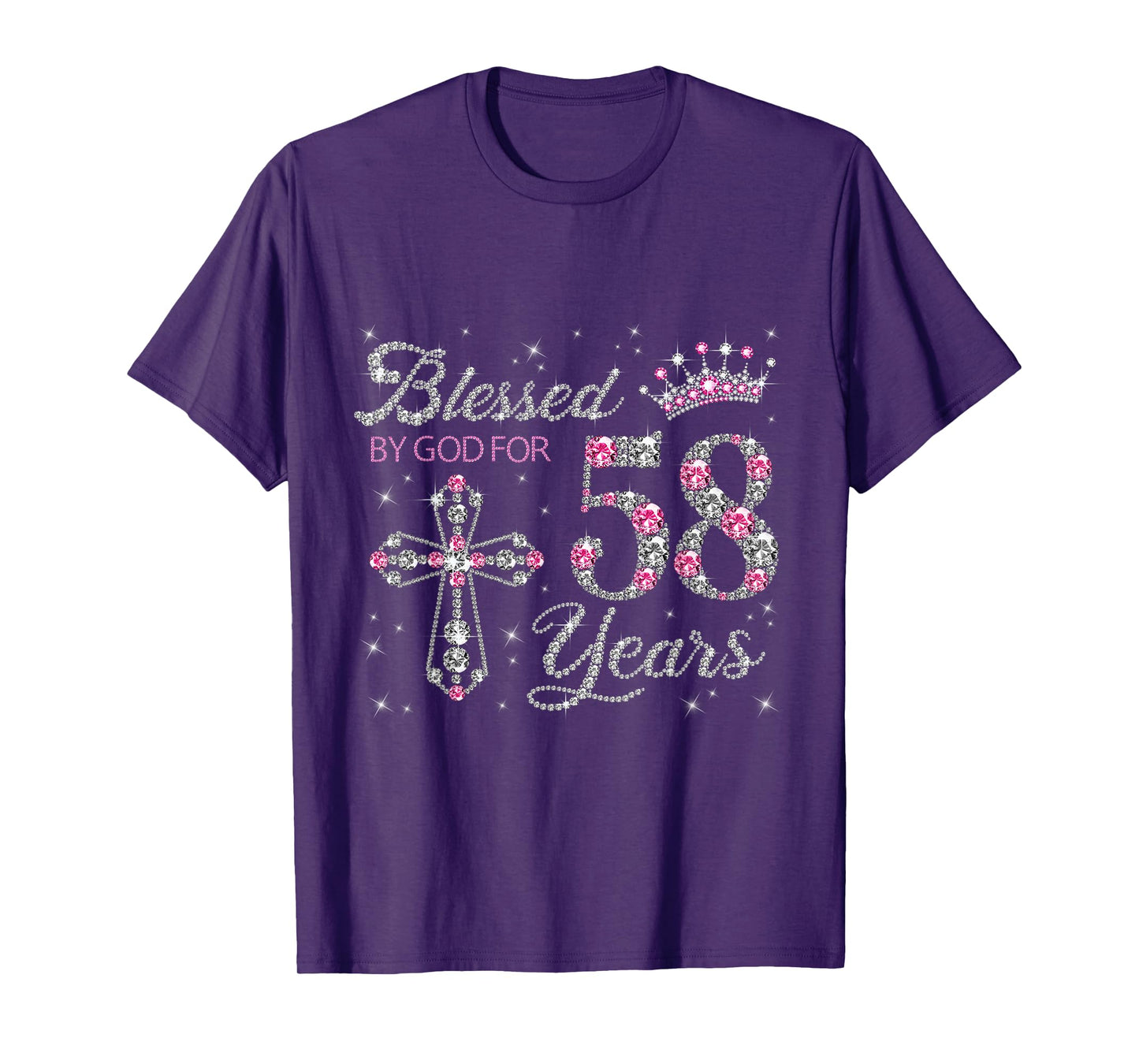 Blessed by God For 58 Years Old 58th Birthday Gift For Women T-Shirt