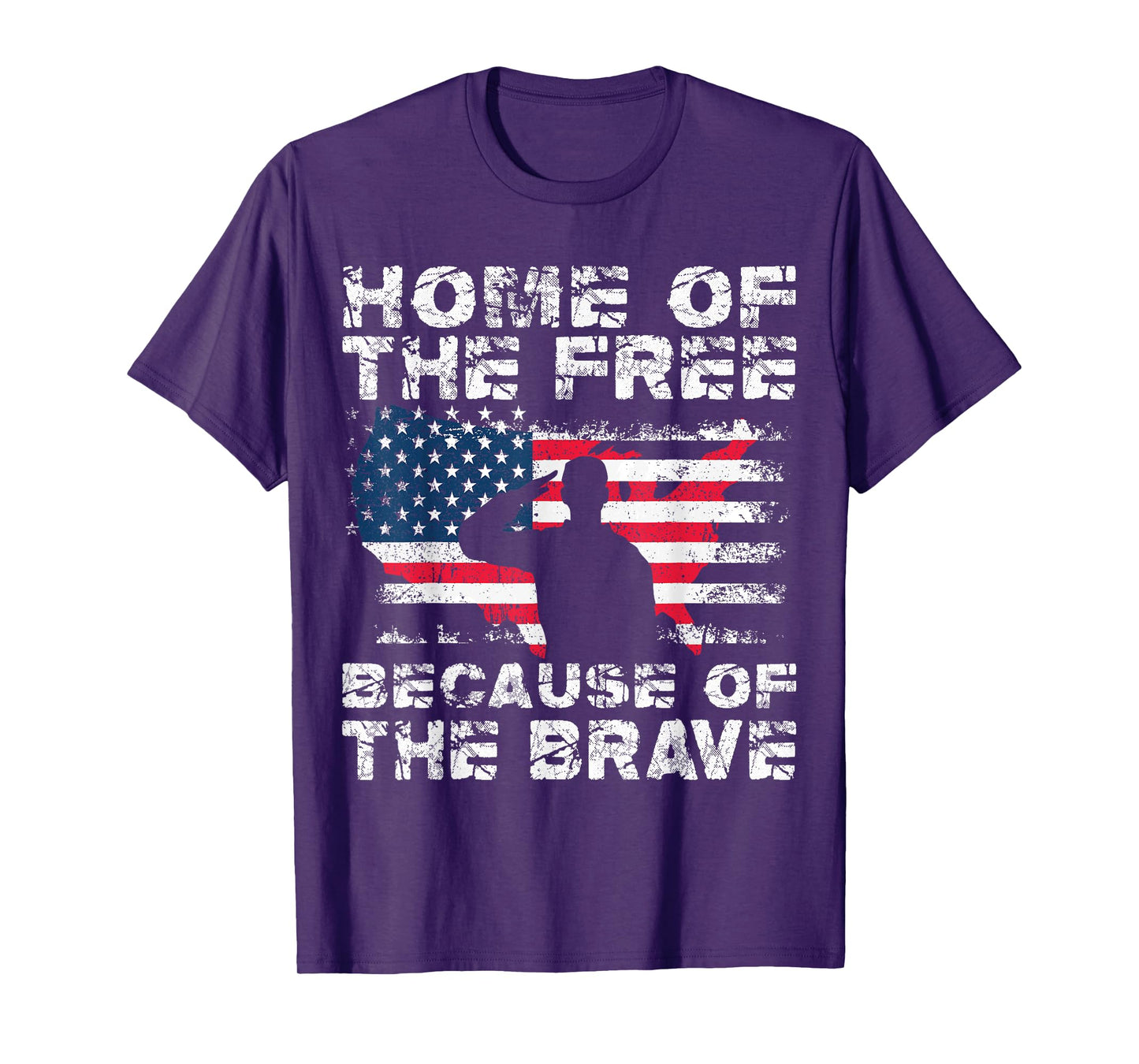 Home Of The Free Because Of The Brave Vintage Military T-Shirt