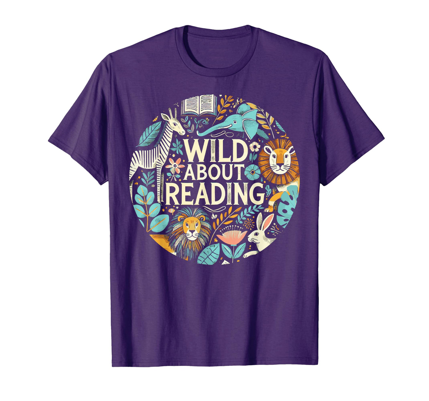 Wild About Reading Zoo Animals for Bookworm Book Reader T-Shirt