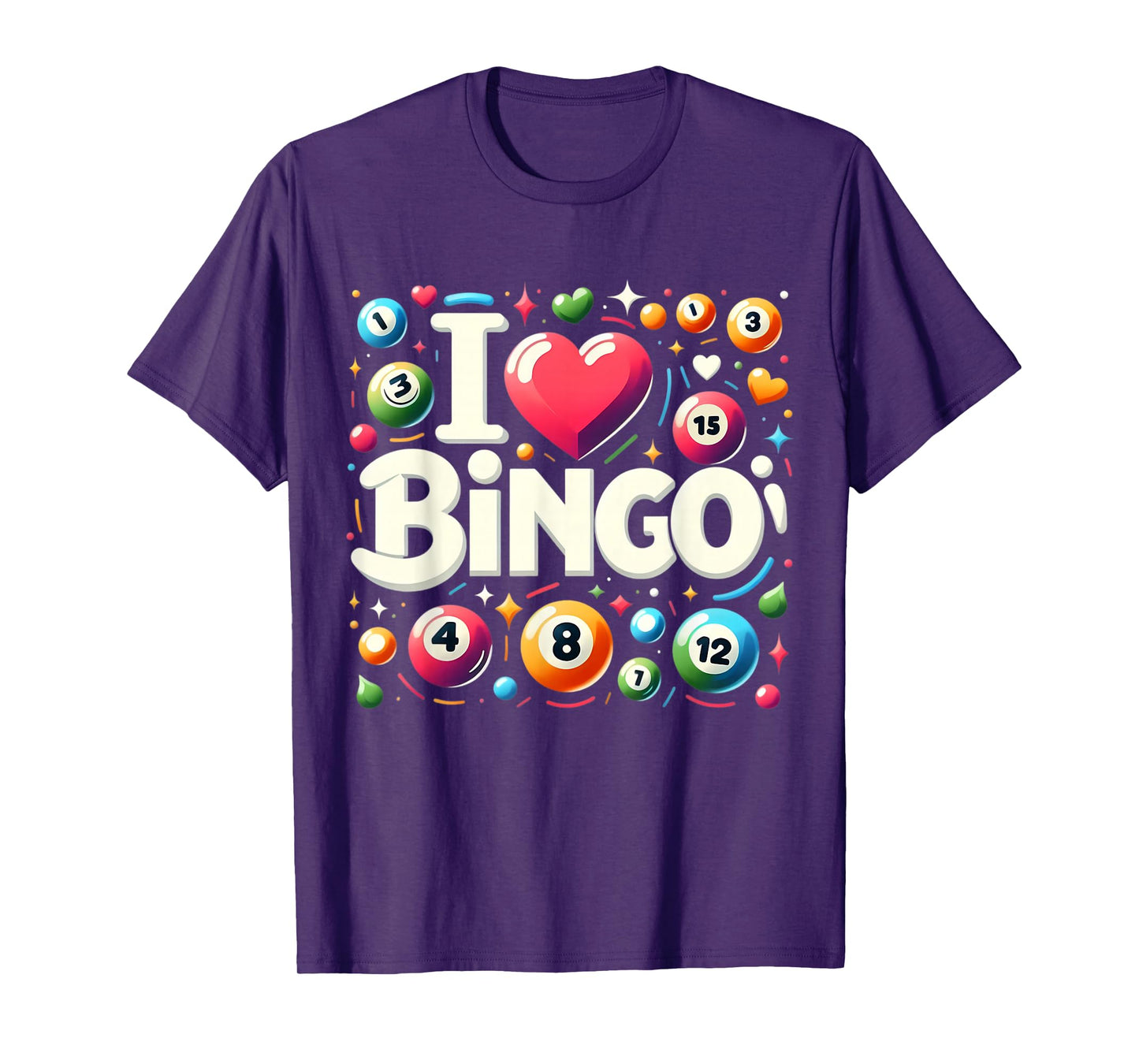 I Love Bingo Night Lover Player Quote Saying Phrase Slogan T-Shirt