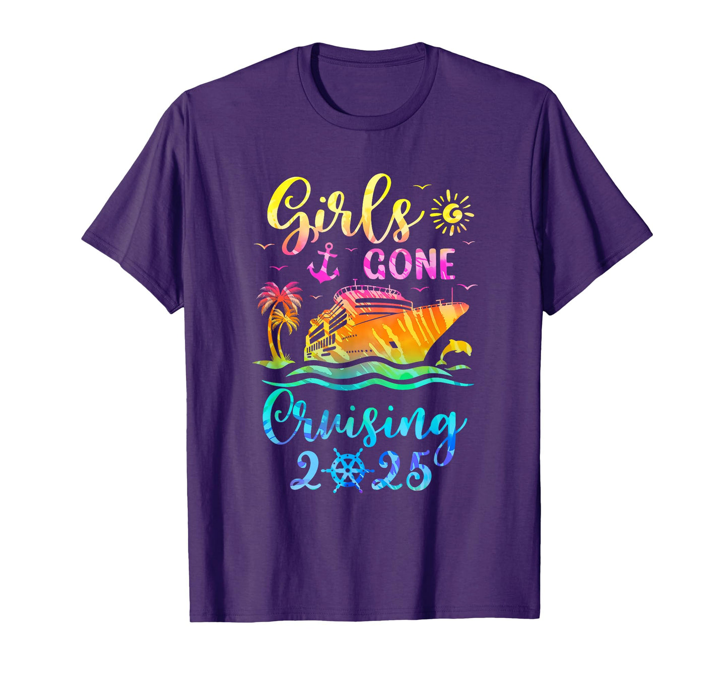 Tie Dye Cruising Squad Girls Gone Cruising 2025 Summer Trip T-Shirt