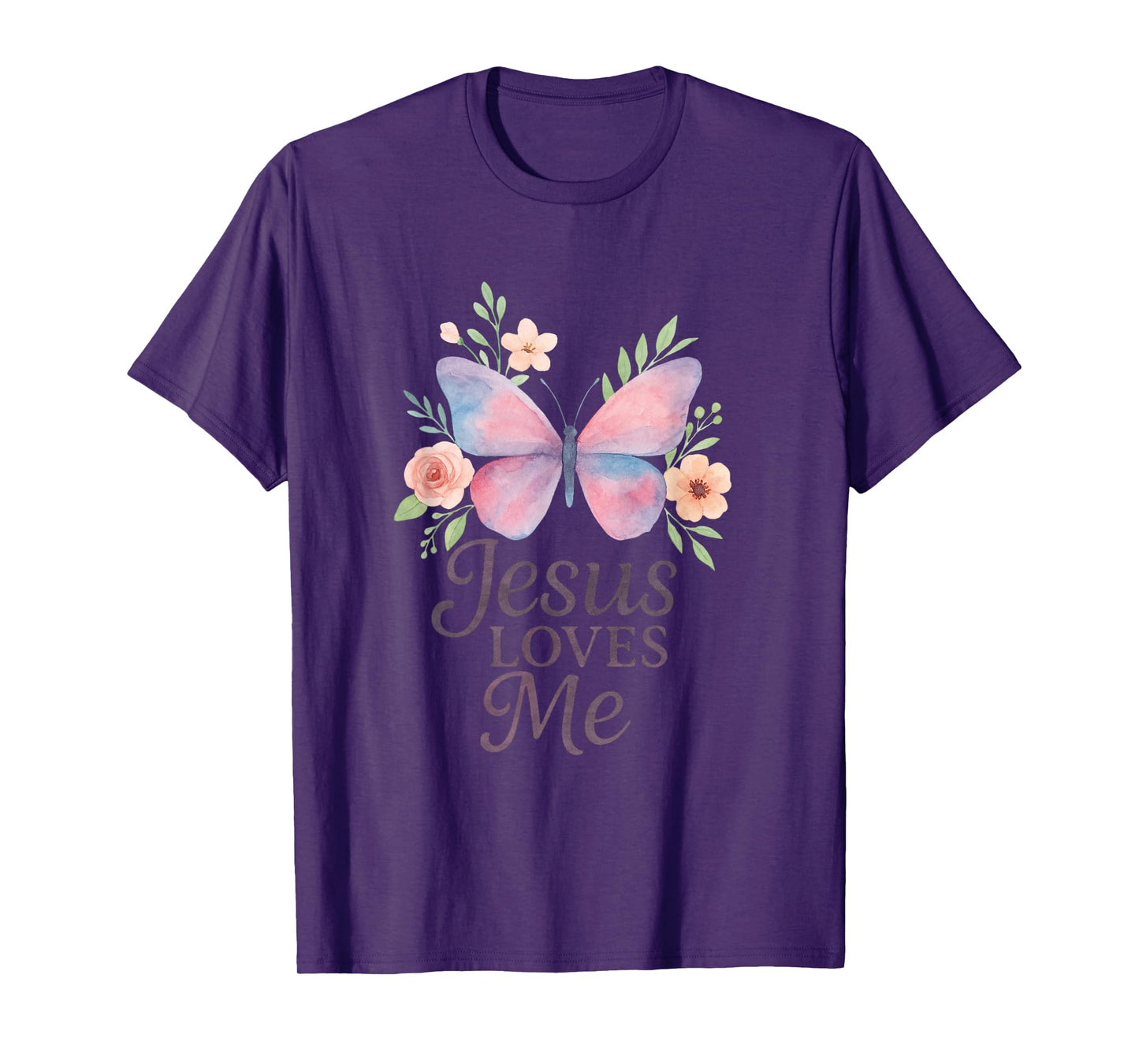 Jesus Loves Me, Butterfly Art - Religious T-Shirt