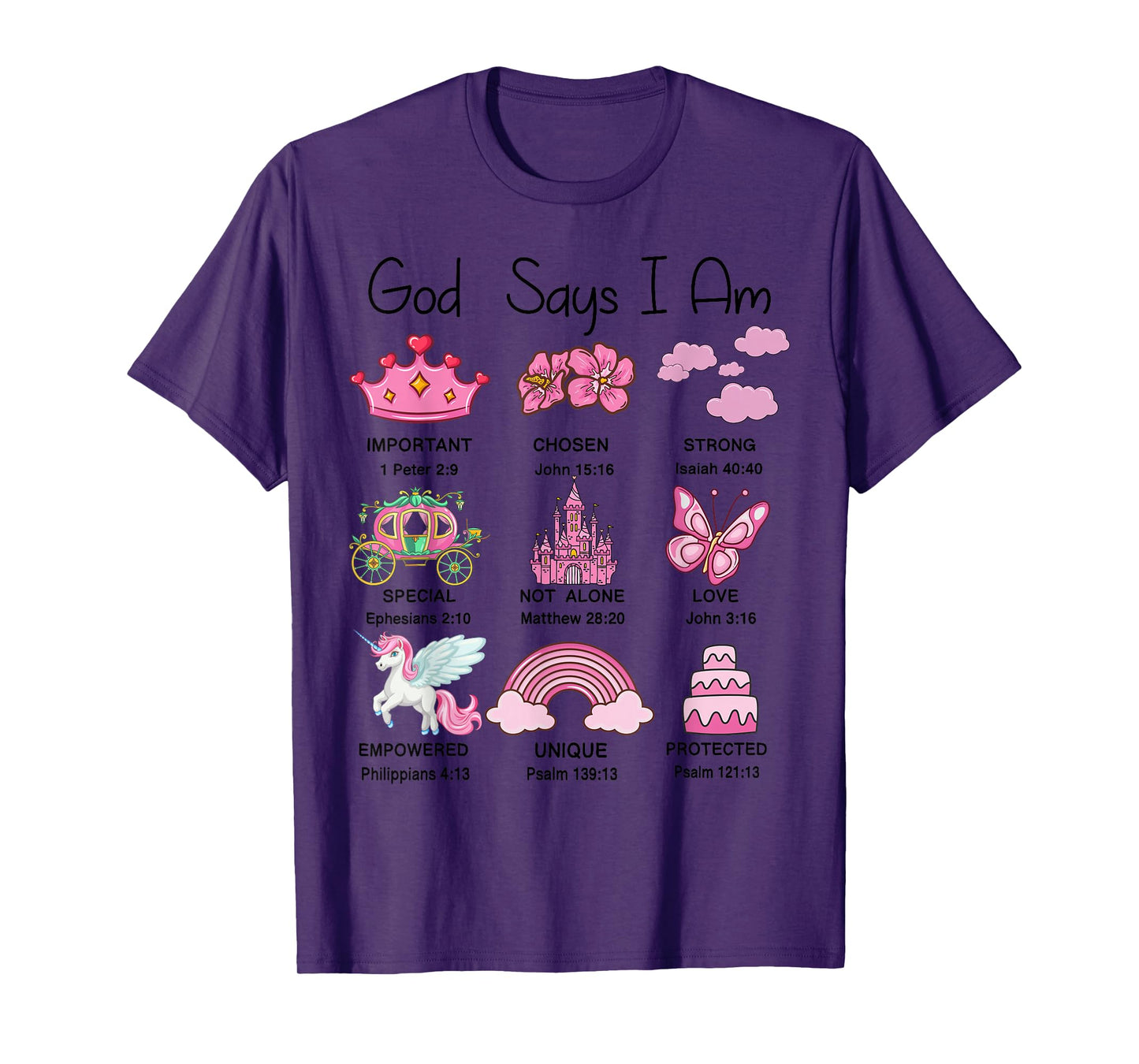 Christian Girl Toddler God Say Am Princess Bible Verse Jesus T-Shirt