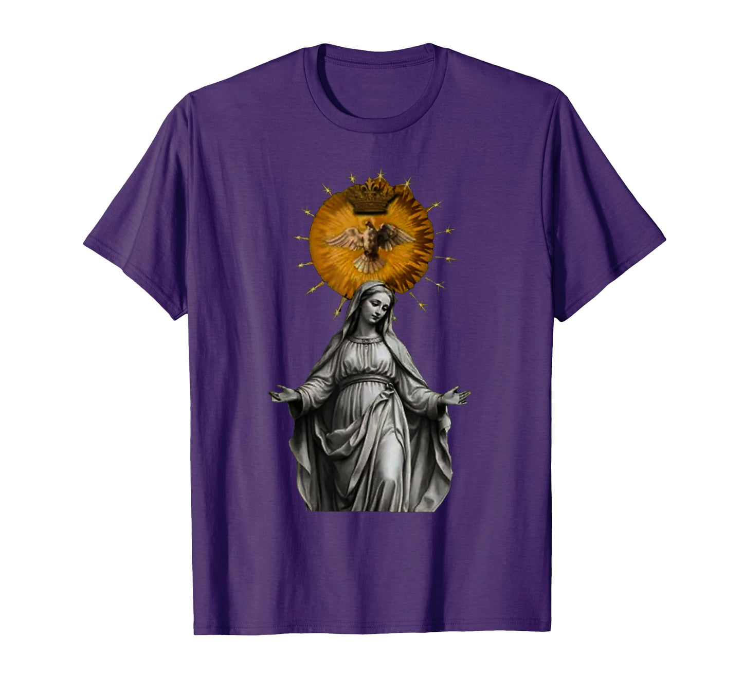 Holy Christ Mother Mary Theme Bird Dove Crown T-Shirt