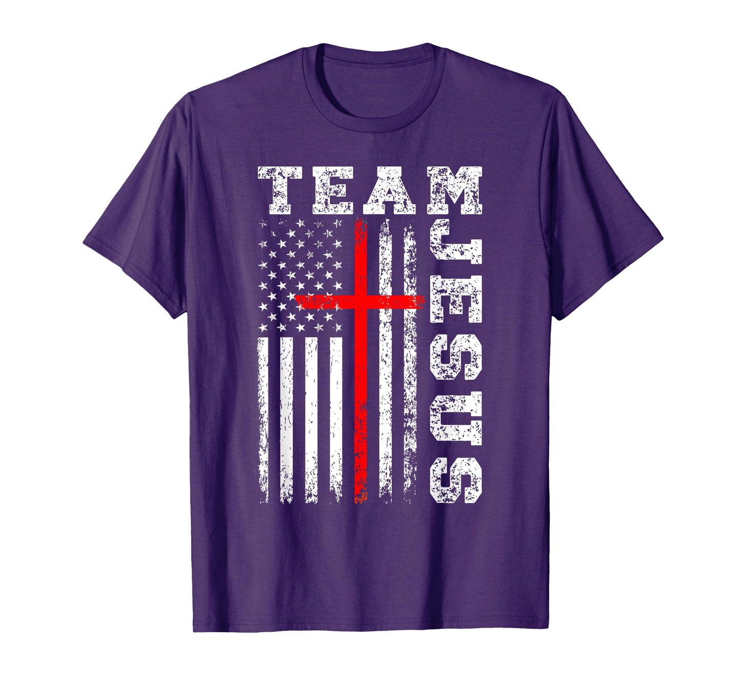 Team Jesus Cross And US Flag T-Shirt