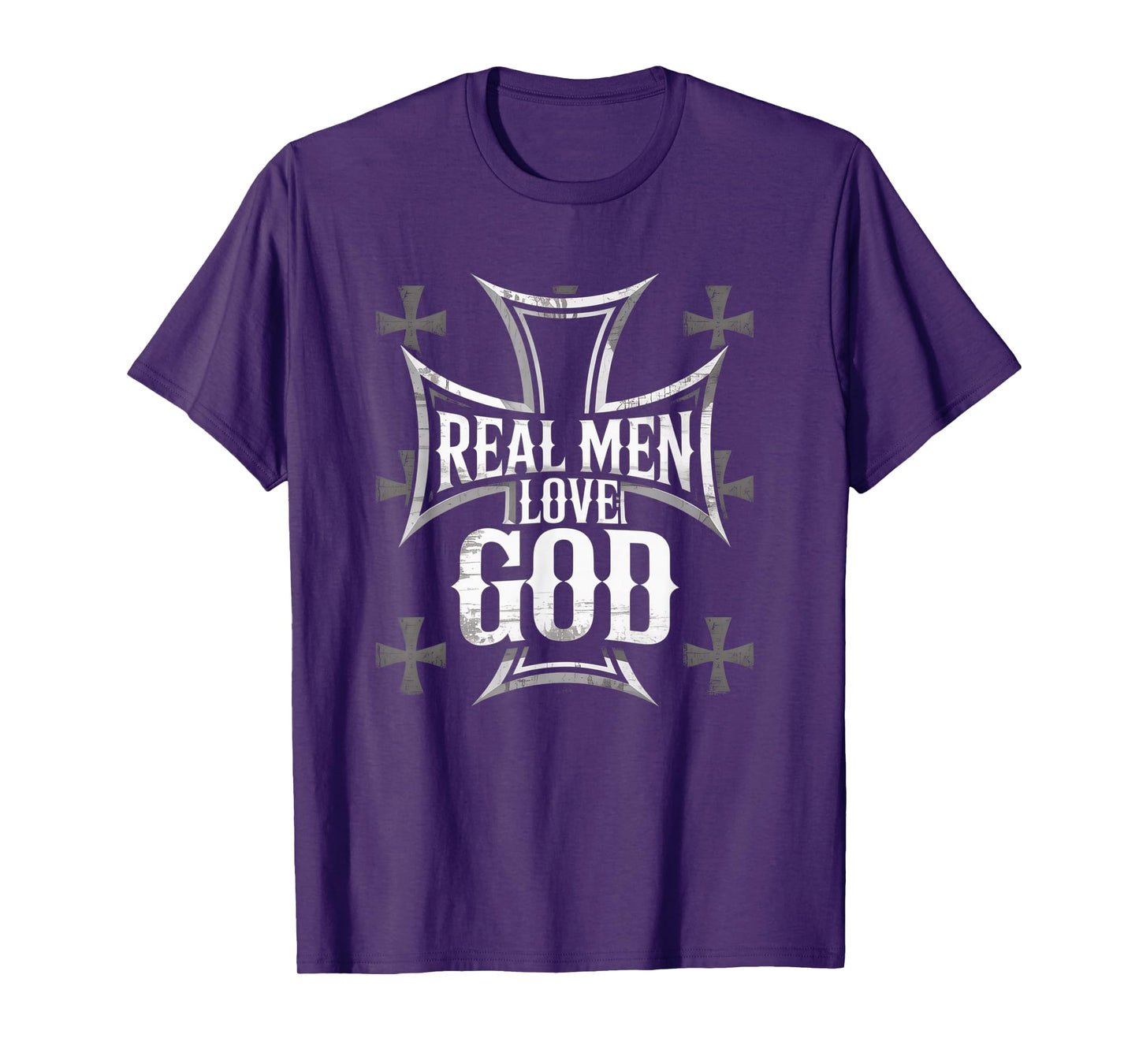 Joshua 24:15 Christian Faith Real Men Love God Cross Design T-Shirt