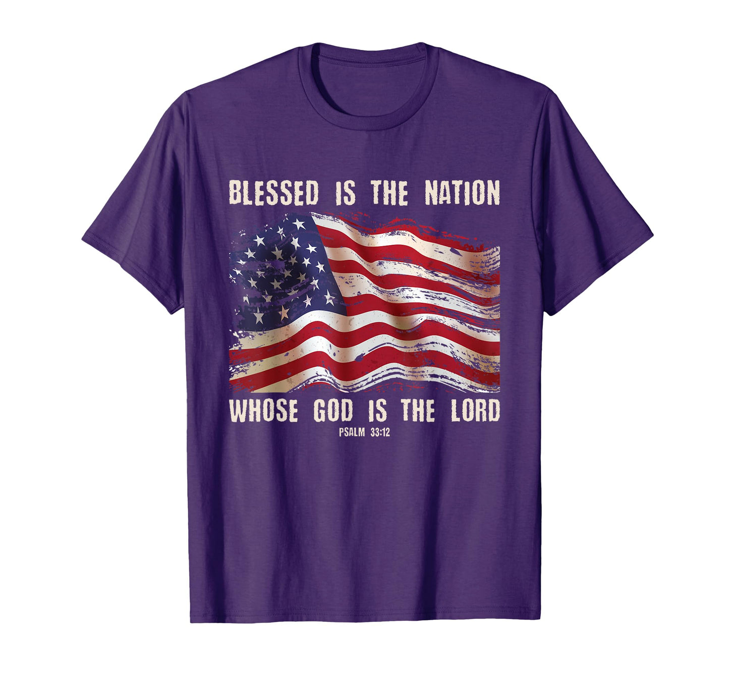 Blessed Is The Nation God Is The Lord Christians 4th Of July T-Shirt