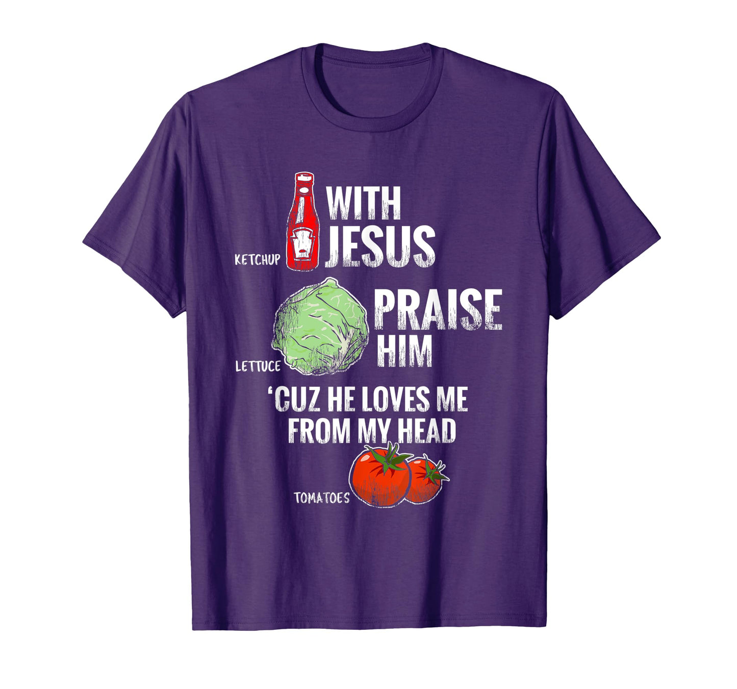 Funny Jesus Christian T-Shirt Vegetarian Tee for Word Pun