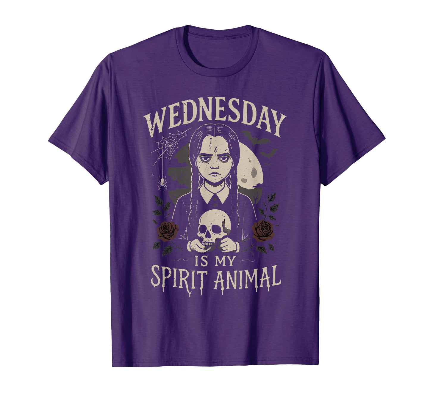 Retro Funny Wednesday is My Spirit Animal Spooky Halloween T-Shirt