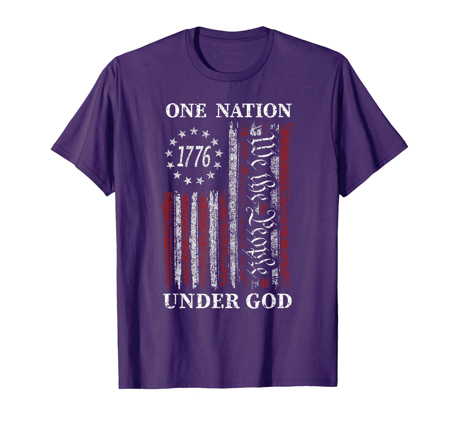 One Nation Under God Flag 4th Of July Patriotic Christian T-Shirt