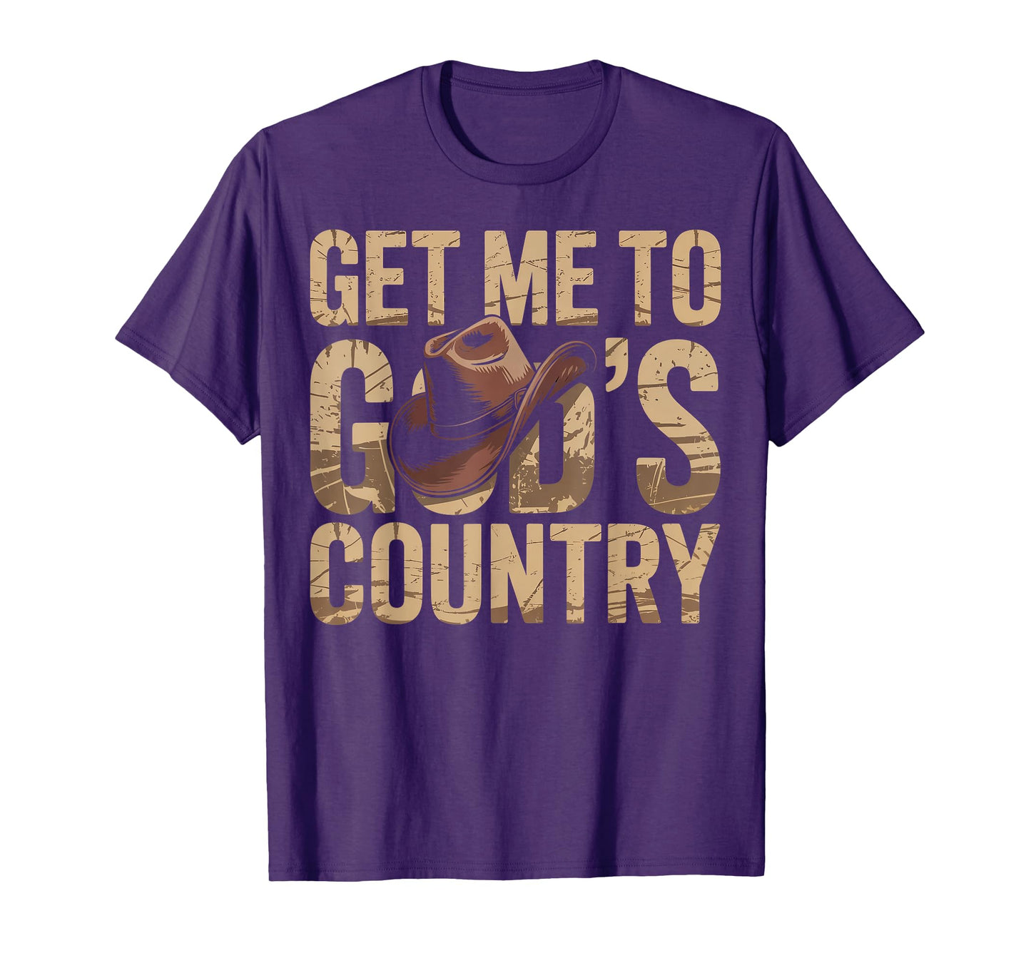 Get Me to God's Good Country Cowboy Western Hat Design T-Shirt