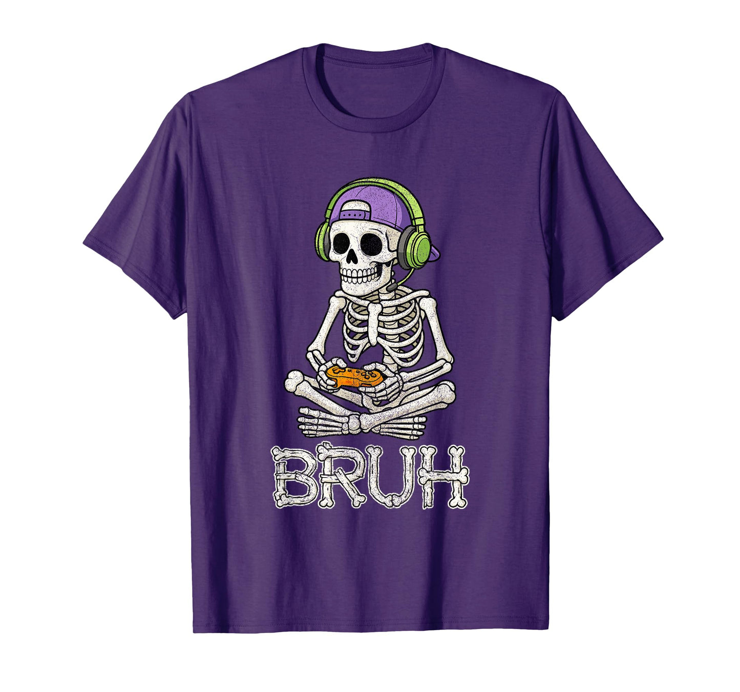 Funny Gamer Skeleton Gamer Teen Boys Video Gaming Bruh T-Shirt