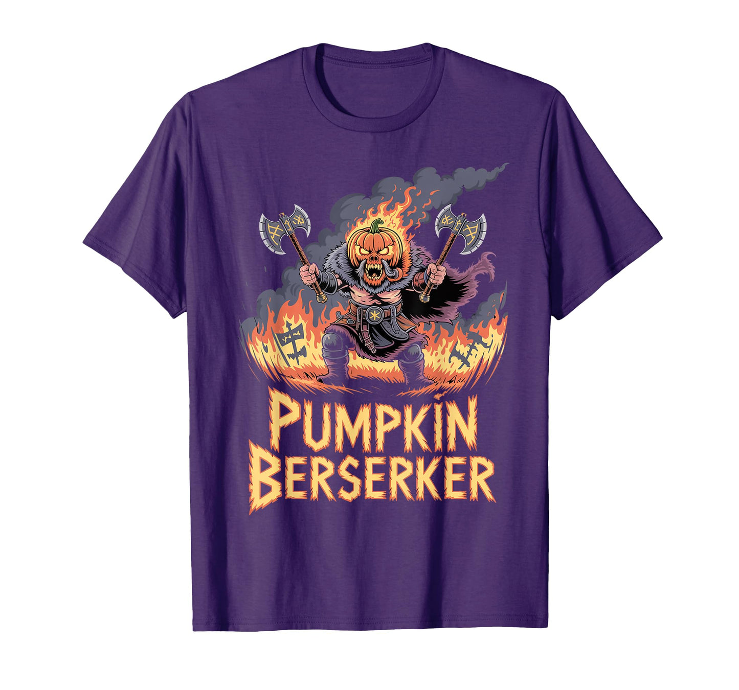 Funny Pumpkin Viking Warrior - Halloween Norse Mythology T-Shirt