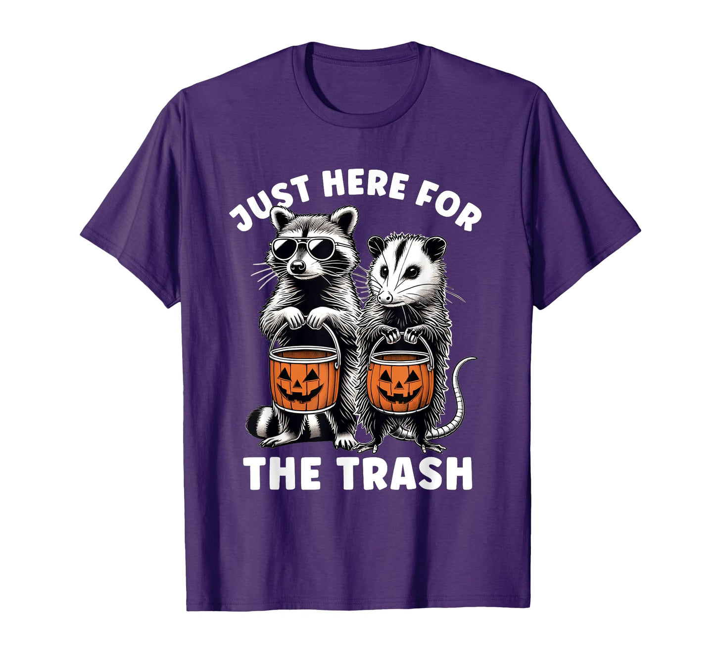 Halloween Raccoon Possum Just Here For The Trash Raccoon T-Shirt