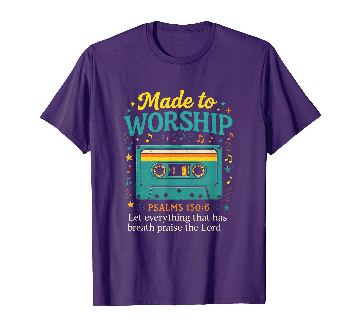 Made to Worship - Christian Cassette Psalm Art T-Shirt