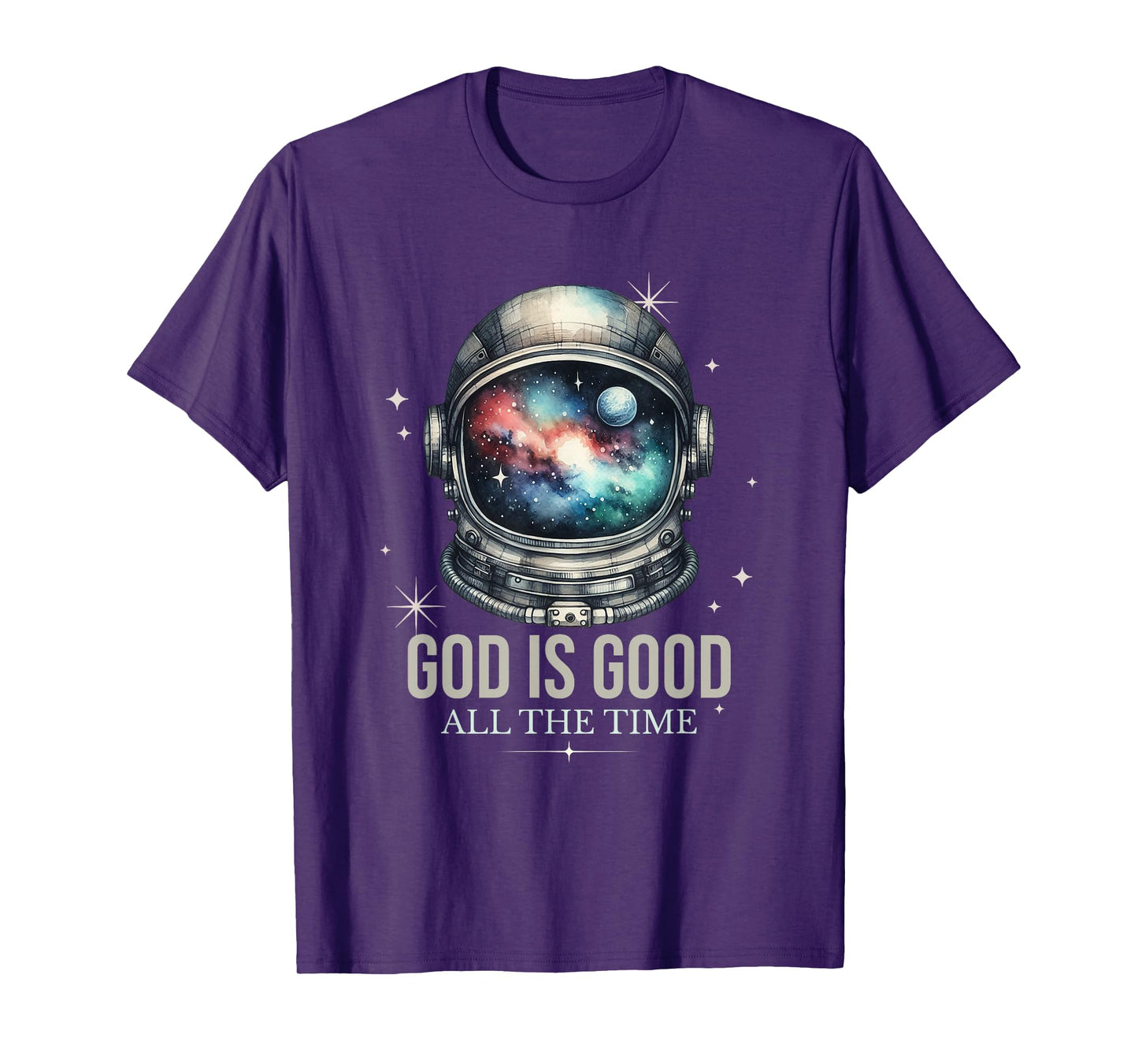 God Is Good Astronaut Outer Space Sacred Religious Christian T-Shirt